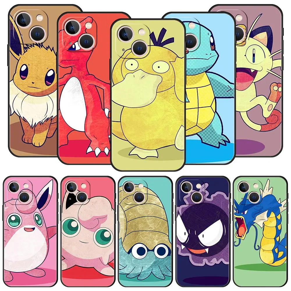 

Pokemon Cartoon Kawaii Luxury Phone Case For iPhone 13 12 11 Pro Max Mini 7 8 Plus Shell For iPhone X XR XS Max SE 2022 Cover