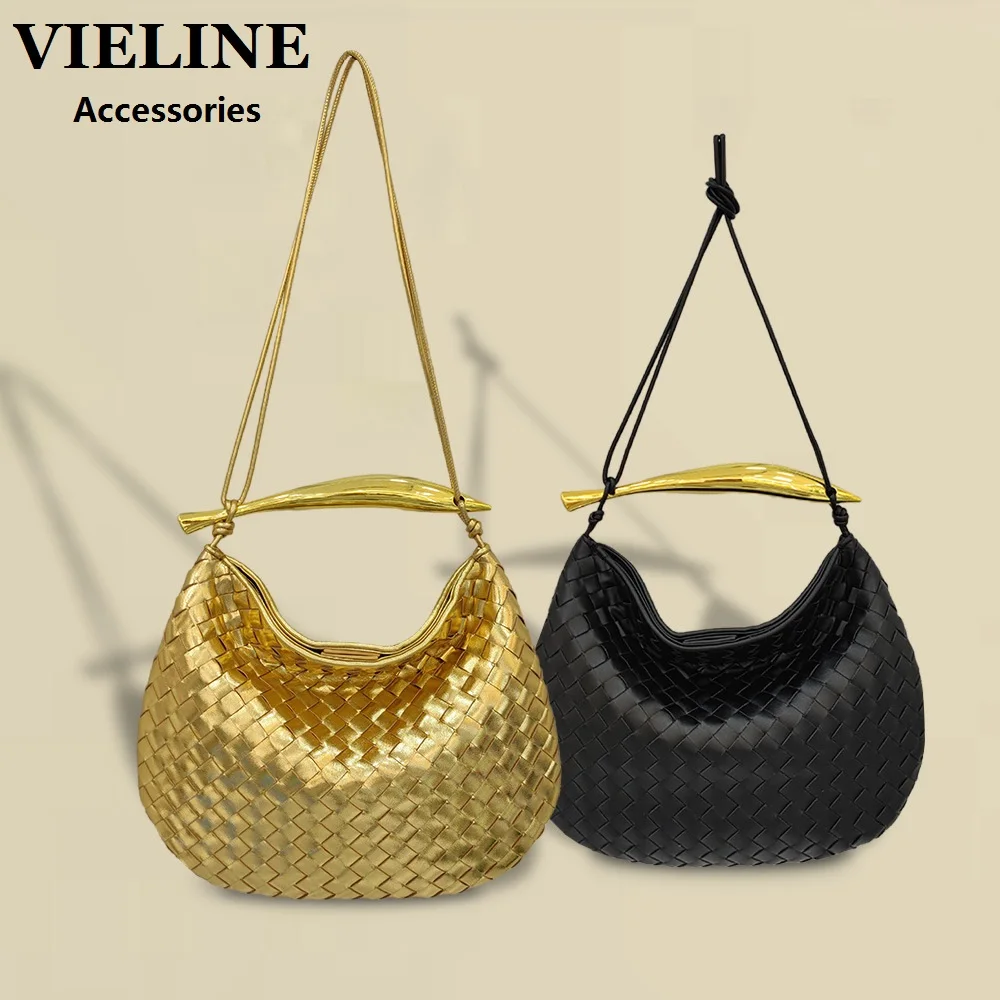 

VIELINE Women's New Large Sardine Woven Totes Hobos HandBag Dumpling Bag Shoulder Bag Evening Handbag