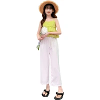 cute kids girls summer clothing sets korean hot sale tank tops and pants 2pc thin elegant costumes teenager cool outfits 5 14yrs