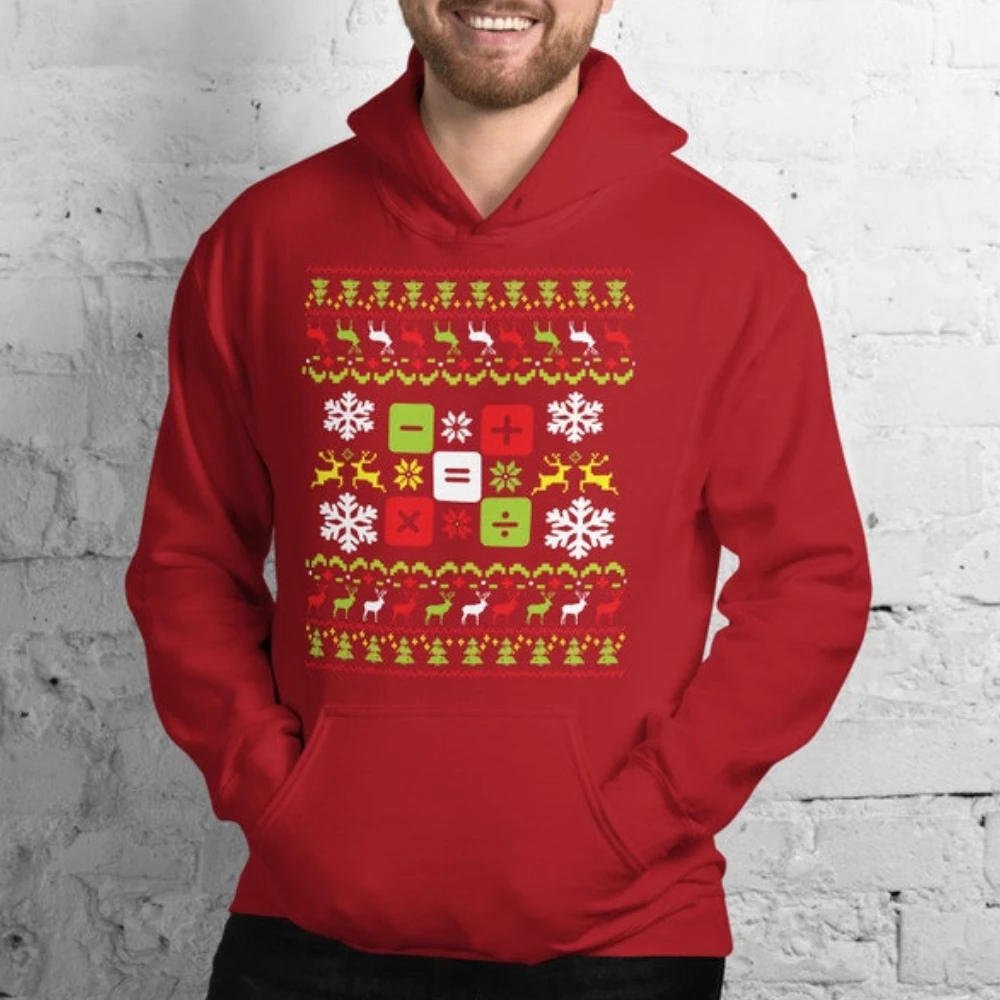 Новинка в толстовках и свитшотах Professeur De Mathém 37 Noel Ugly Christmas толстовка с длинными