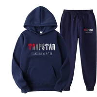 trapstar tracksuit brand printed mens sport 15 warm colors two pieces loose set hoodie pants jogging hooded set