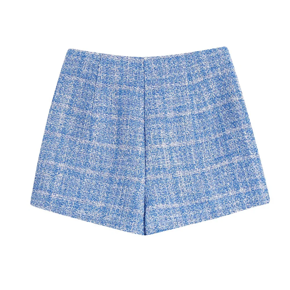 

Женские весенне-летние популярные текстурированные кюлоты 2022, модные темпераментные маленькие шорты с запахом