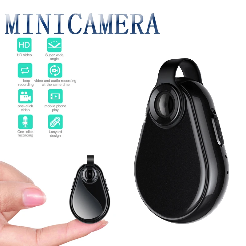 

2021 New HD 1080P Mini Camera Motion Detection Necklace Clip Camcorder Frequency Voice Loop Recorder Built-in Microphone