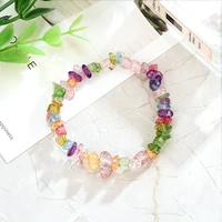 fashion fresh irregular natural crystal stone bracelets for women boho colorful simple elasticity bracelets party jewelry gift