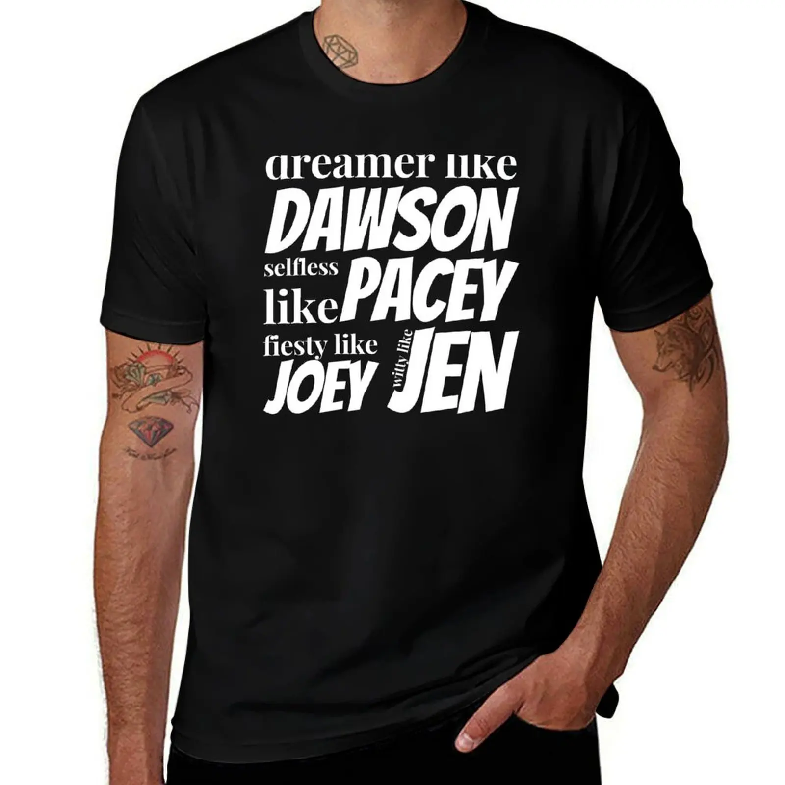 Фото Футболка Dreamer Like Dawson Pacey Joey and Jen Capside Creek, базовая повседневная одежда, топ с короткими рукавами №1