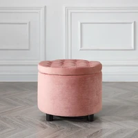 td1 home cafe storage footstool round velvet ottoman soft sofa stool
