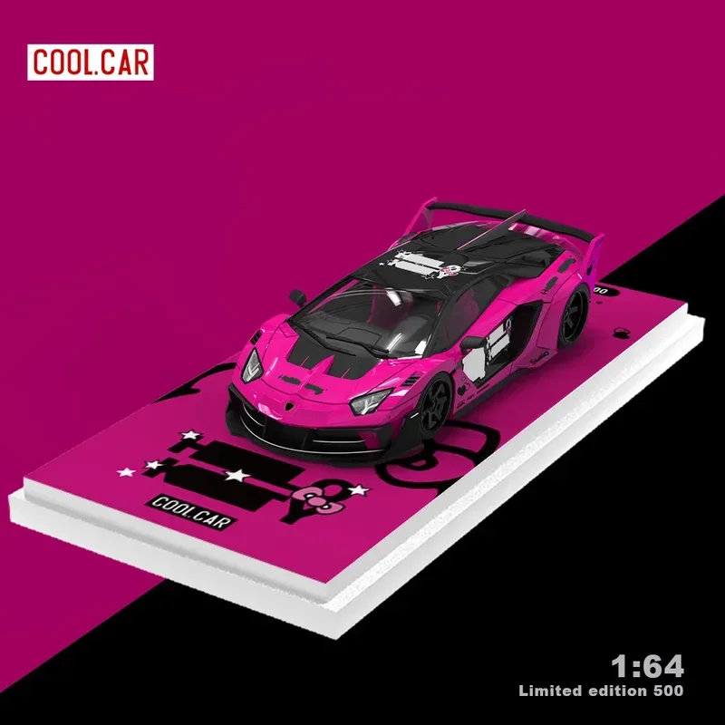*Предварительный заказ*Прохладный автомобиль 1:64 GTEVO Розовый кот имитация