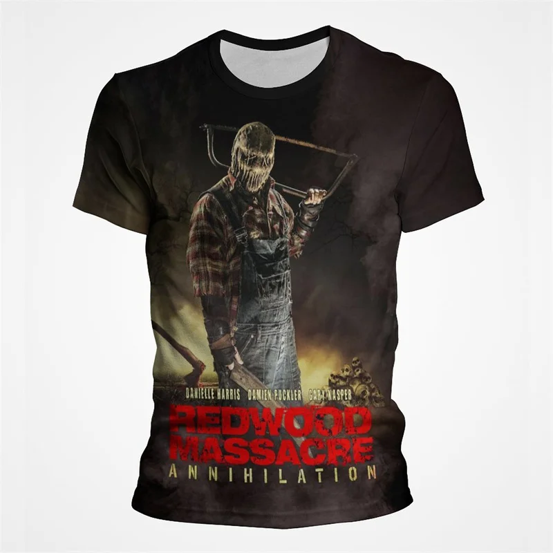 Футболка оверсайз с 3D-принтом техасской бензопилы Мужская/Женская/детская