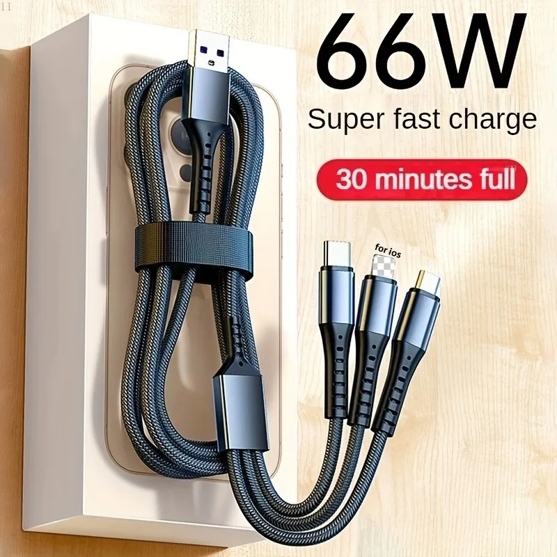 

Сверхбыстрая зарядка, 66 Вт, один-три, 6 А, подходит для Android