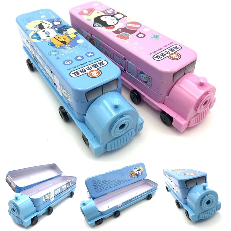 

The Octonauts Creative Pencil Case Stationery Double Layer Iron Box Pencil Sharpener Cute Boys Girls Cases Storage Pen Bag Gift