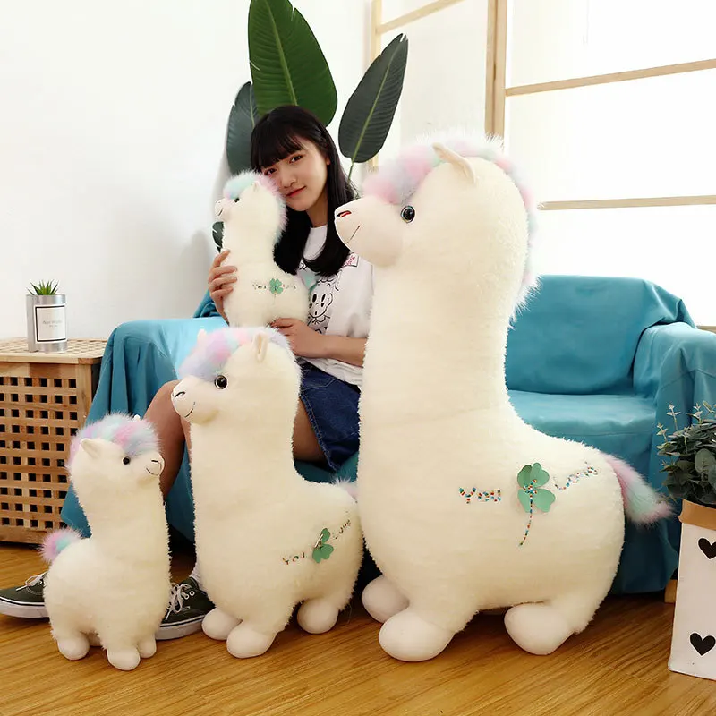 

2023 Cute 28cm 38cm White Alpaca Llama Plush Toys Doll Animal Stuffed Animal Dolls Soft Plush Alpacasso For Kids Birthday Gifts