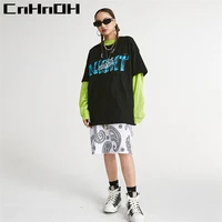 cnhnoh oversized hip hop chic fashion new arrival teeshirt homme night t shirt short sleeved cotton tee t shirt 11011