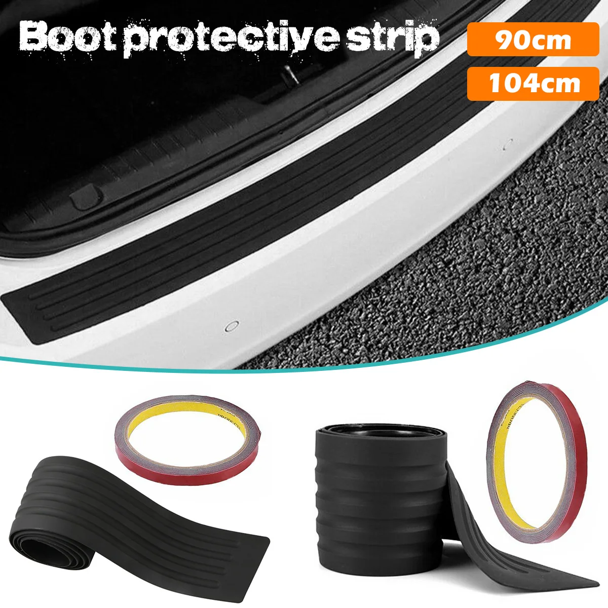 

Car Rear Bumper Protector Sticker Car Trunk Door Sill Plate Protector Rear Bumper Guard Rubber Mouldings Pad Trim Cover Strip