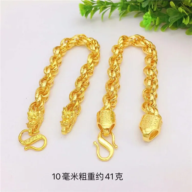 Золотой жилет AU999 плоский кнут голова дракона золотой браслет из настоящего