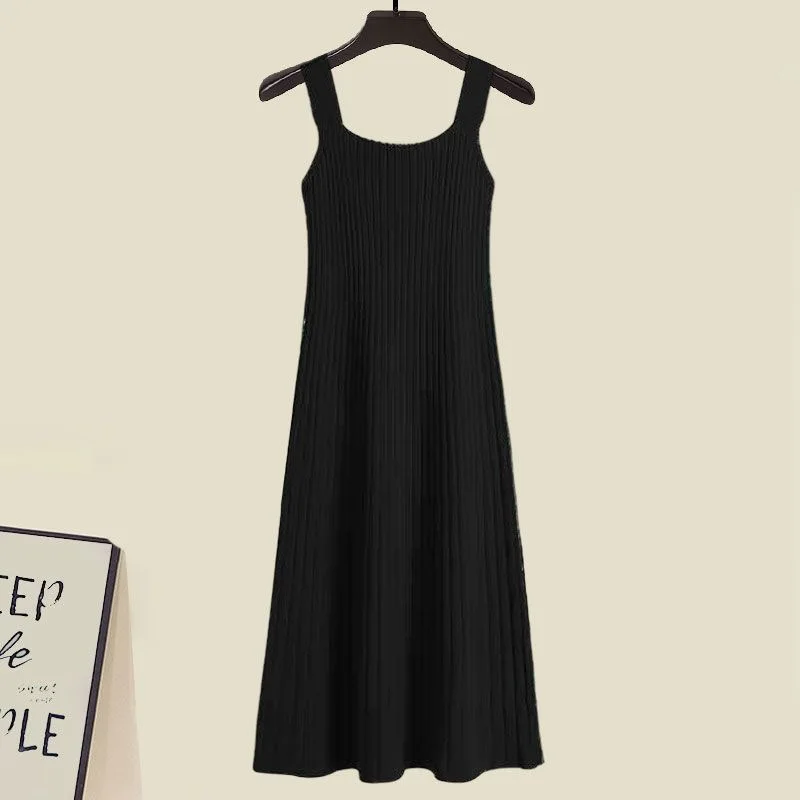 Корейский мультфильм вязаный свитер кардиган приталенное подвесное платье из