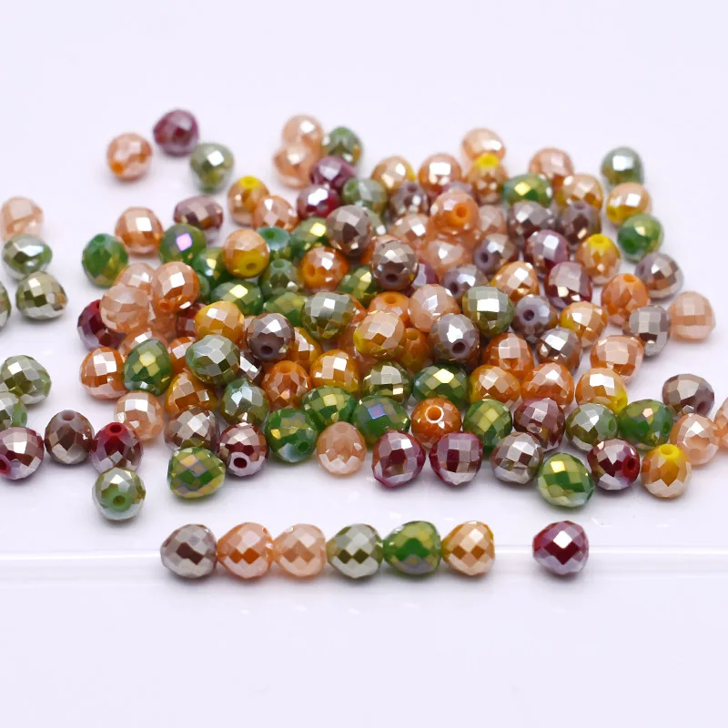 

New Color Small Crystal Strawberry Beads 6mm Faceted Crystal Glass Beads Loose Spacer Beads for Jewelry Making DIY