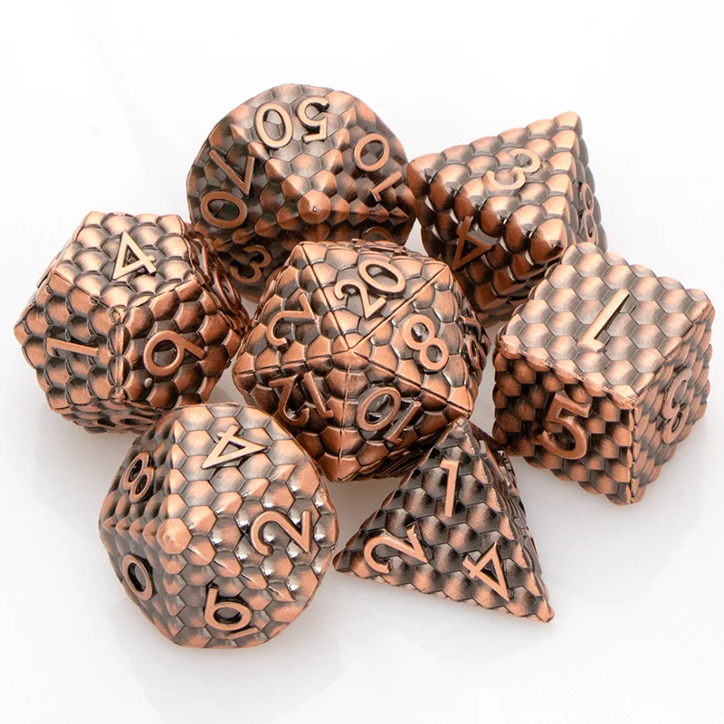 

Metal Dnd Polyhedral Dice Set Dungeon And Dragon RPG D+D D&D Solid Copper Role Playing For Table Games D20 D12 D10 D8 D6 D4 Dice