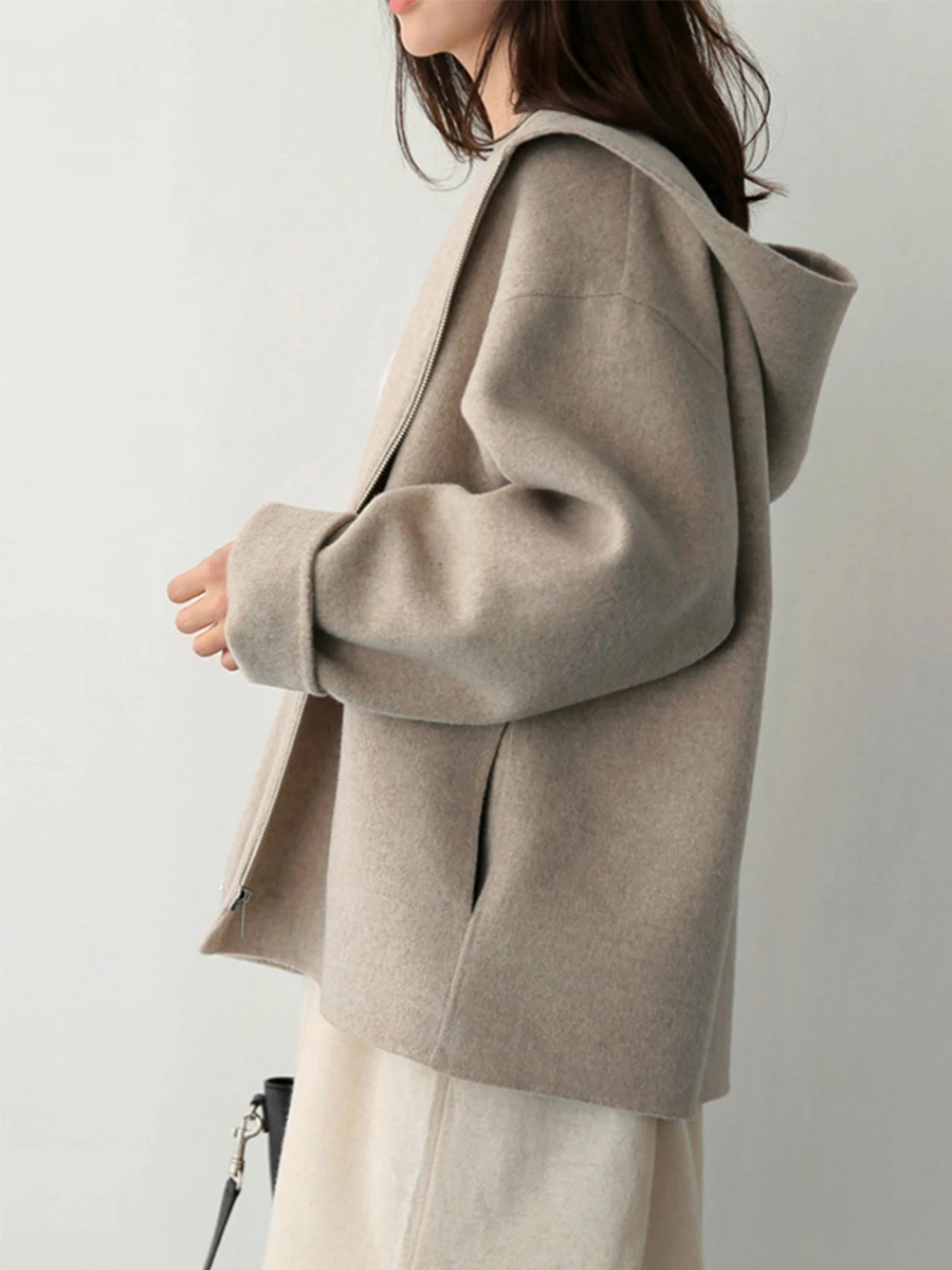 

Winter Long Sleeve Basic Jackets Women Coats 2022 Hooded Loose Outerwear Solid Casual Female Zipper Overcoat Spring New Clothes