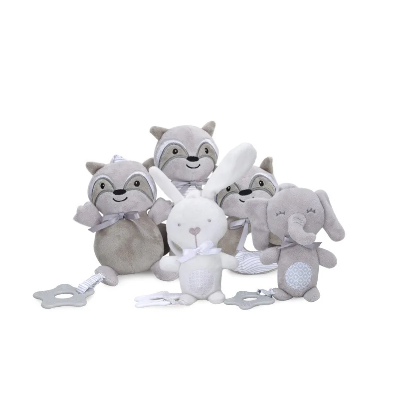 Мягкая подвесная игрушка-погремушка для детской кроватки коляски кролика слона