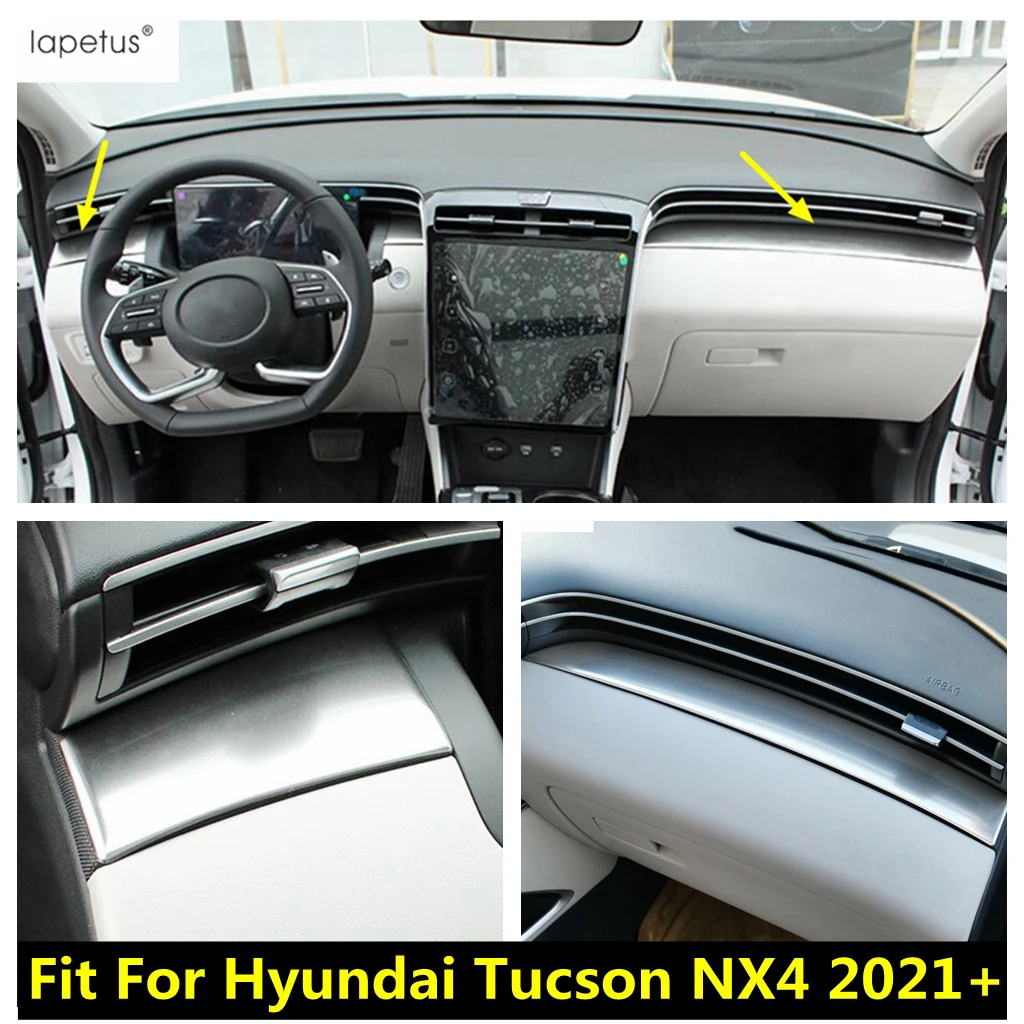 

For Hyundai Tucson NX4 2021 - 2023 Central Control Dashboard Panel Frame Strip Decoration Cover Trim Stainless Steel Accessories