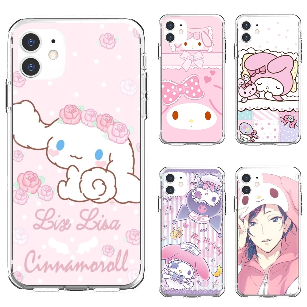 

Soft Transparent Covers For iPhone 10 11 12 13 Mini Pro 4S 5S SE 5C 6 6S 7 8 X XR XS Plus Max 2020 Sanrio-Danshi-cute