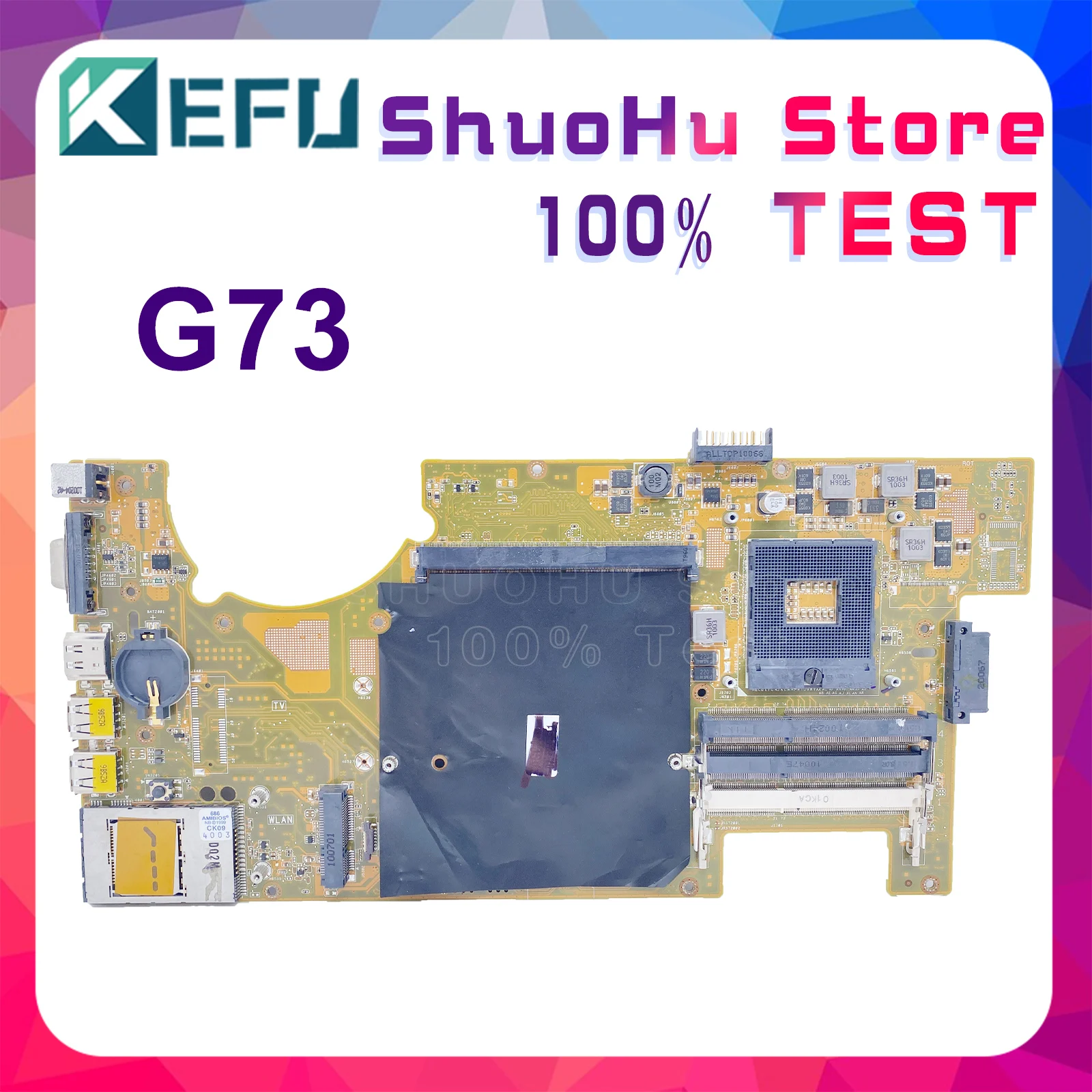 Computador Portátil Mainboard para Asus Slots Ddr3 G73 G73j Placa-mãe 60-ny8mb1200 Rev: 2.0 Hm55 Testado 100% Função G73jh Placa-mãe para notebook
