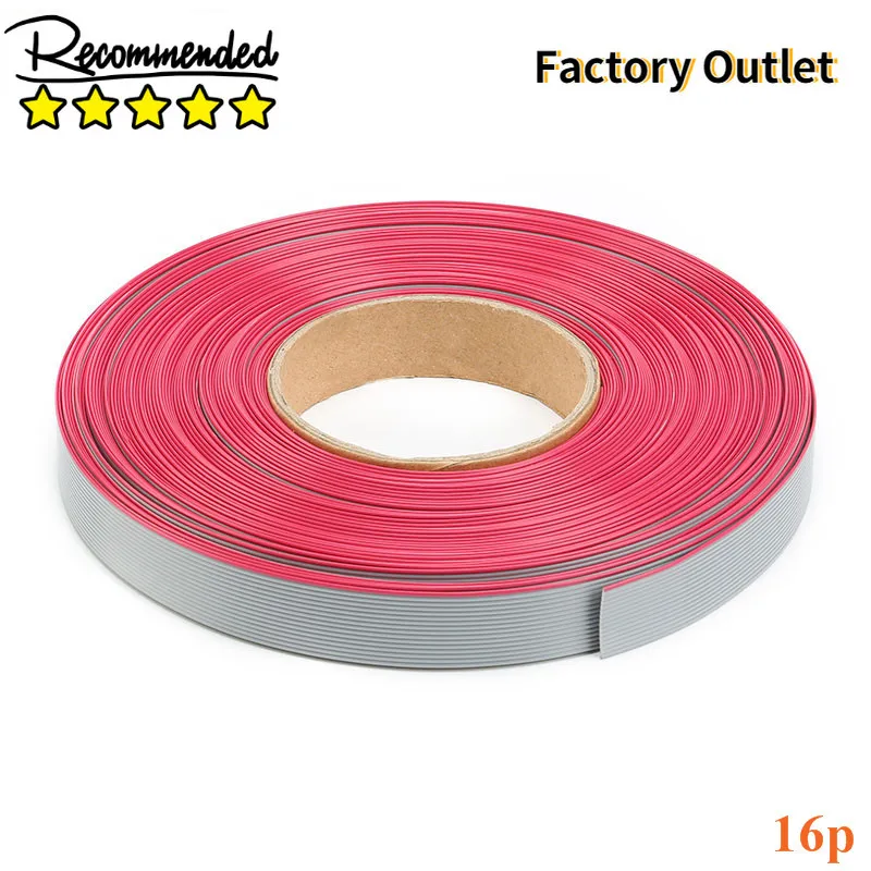 

5m/lot 1.27mm Spacing Pitch 16 pin 16P Grey Gray Flat Ribbon Data Cable Wire Connector AWG28 300V Insulation: 9mils 16 Way