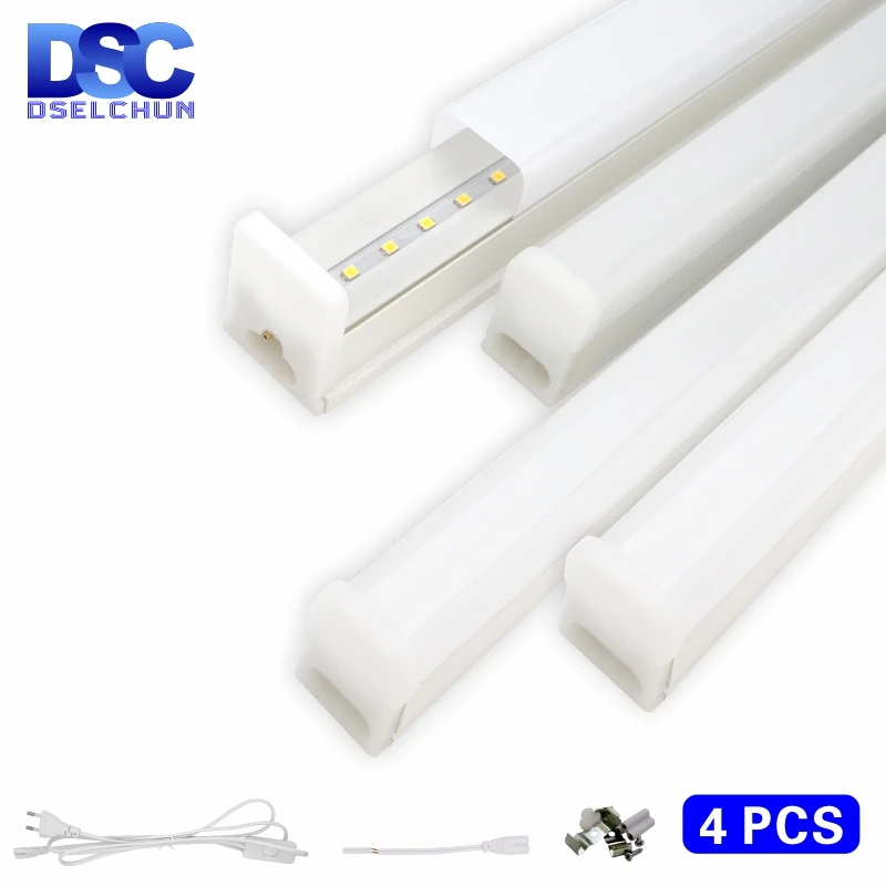 4pcslot led tube t5 t8 lamp 5w 29cm 10w 58cm led cabinet light 220v 230v 240v pvc light tube kitchen bar lighting strip free global shipping