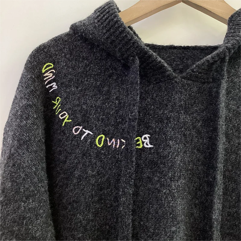 Zadig повседневные свитера женские шикарные кашемировые с вышивкой нитью круглым