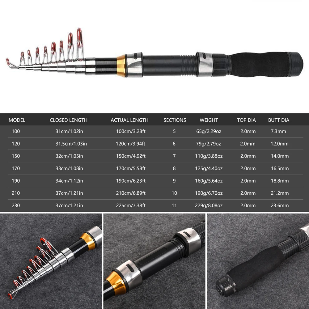 Телескопическая удочка портативная маленькая короткая мини-удочка для морской