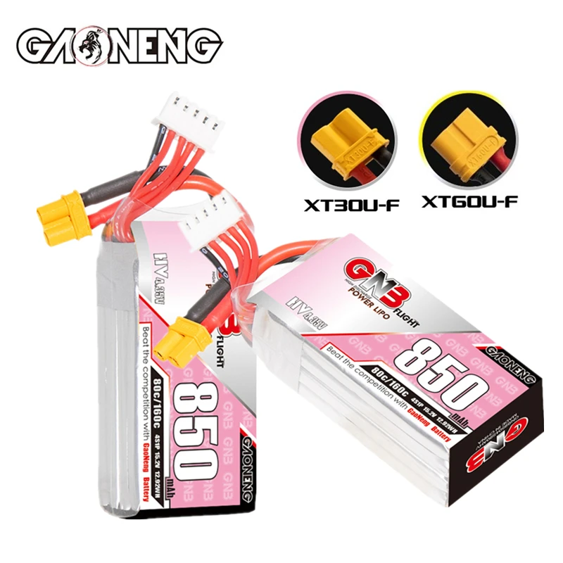 

Max 160C GNB 4S 15.2V 850mAh LiPo Battery Cinelog Cinewhoop Spare RC Parts Airplane Racing HV 15.2V Battery With XT30/XT60 Plug