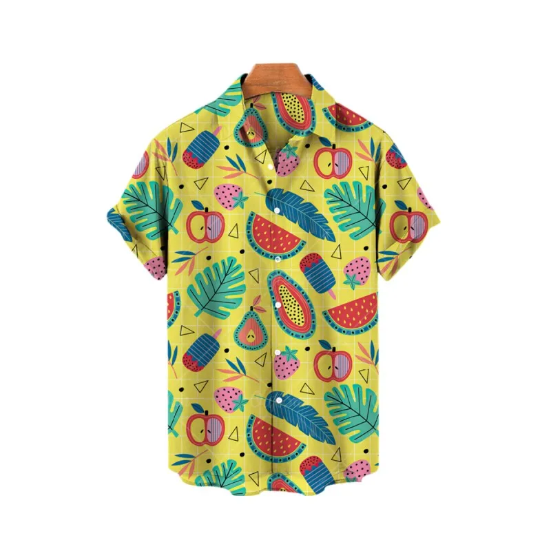 Man Oversized Beach Elegant Hawaiian Shirt Novelties Trend To Sell Pineapple Pattern Vintage Men Clothing Casual Hot Fashion