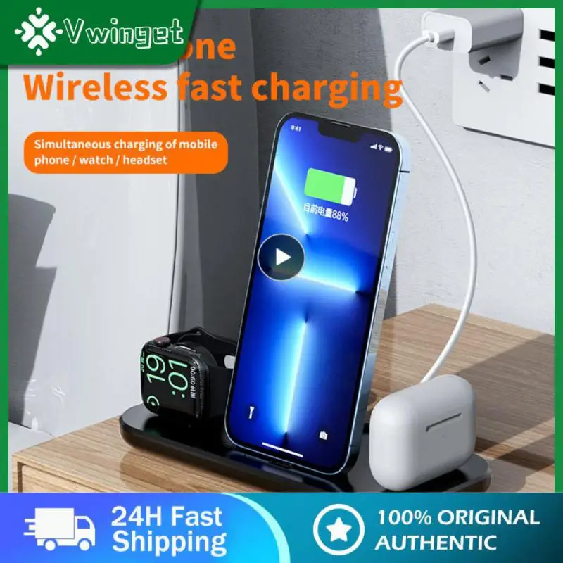 

Foldable Foldable Charging Station Docking Ladestation Wireless Charger Stand Pad 3 In 1 Mobile Phone Charging Stand Mini Usb
