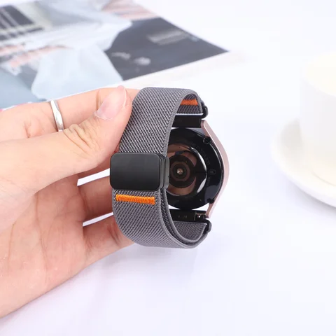 Нейлоновый магнитный ремешок для Samsung Galaxy Watch 7/FE/5/pro/6/4/Classic/Active 2, Huawei GT/5/4/3