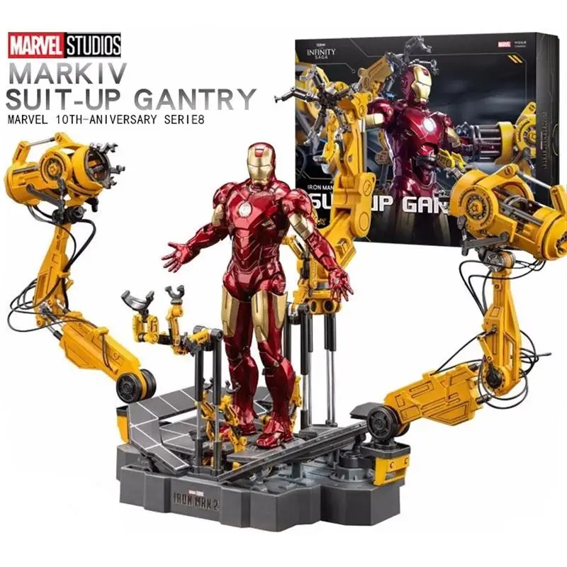 

Original Zd Toys Iron Man WITH SUIT-UP GANTRY LED Light MK1/MK2 /MK3/MK4/MK5/MK6/MK7/MK43 Tony Stark Model Action Figure Toys