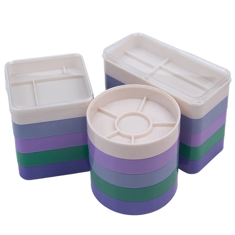5 Layers Round/Square Plastic Watch Parts Storage Box Screw Case Watch Repair Tool Accessory Container Organizer for Watchmaker