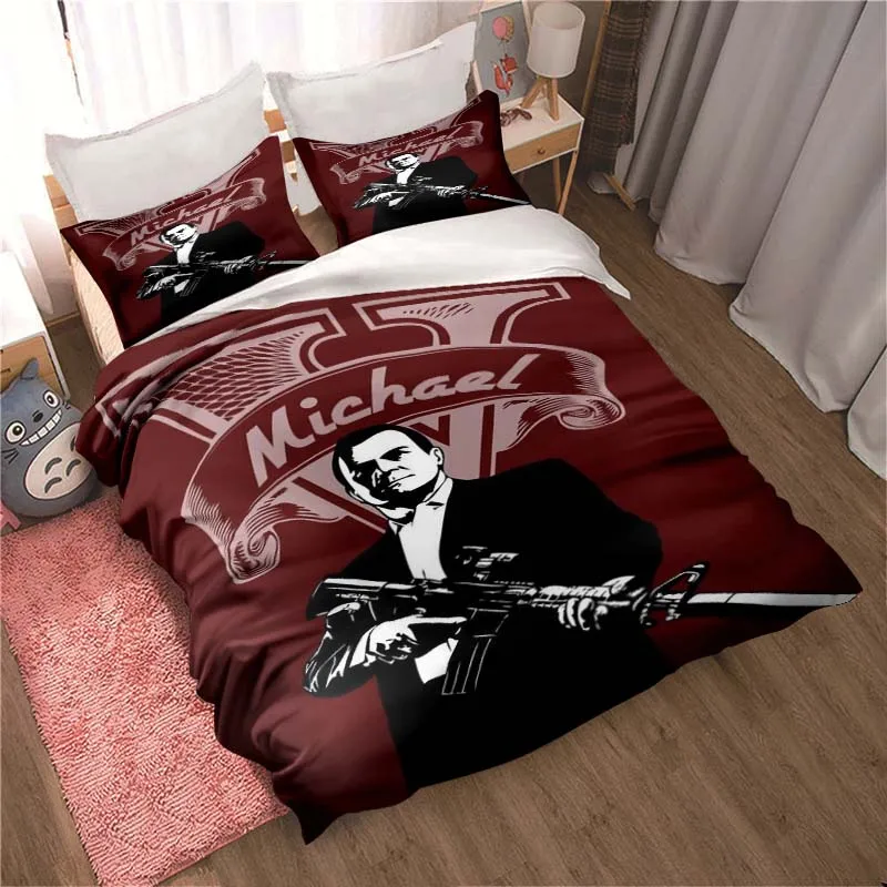 

Game G-Grand Theft Auto Sheets Quilt Covers Bedding Dormitory Sheets Three-piece Bedding Set Three-piece Soft Warm Bedding Set