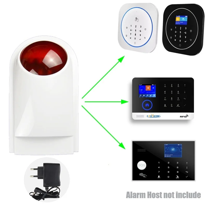 

433 МГц Беспроводная Стробоскопическая сирена освещения Наружная Водонепроницаемая только для G4 / W123 / G50 / PG103 / W2B Wifi GSM сигнализация