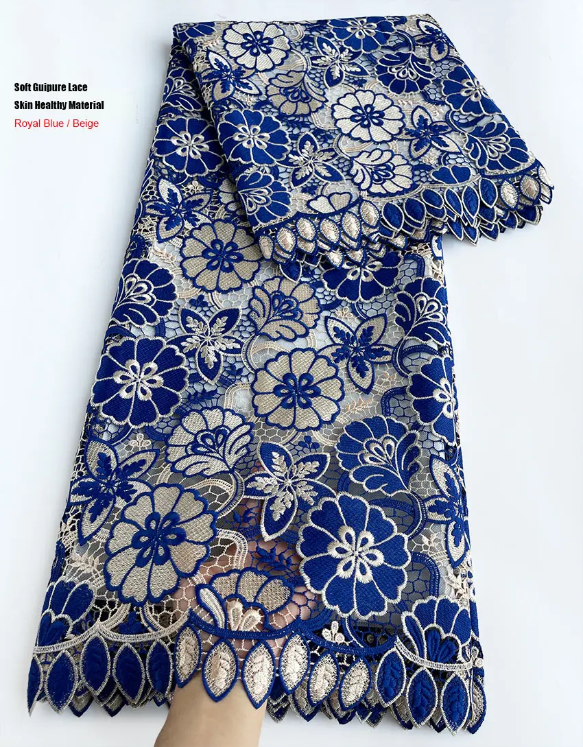 Приятная для кожи гипюровая кружевная вышивка африканская шнуровая ткань