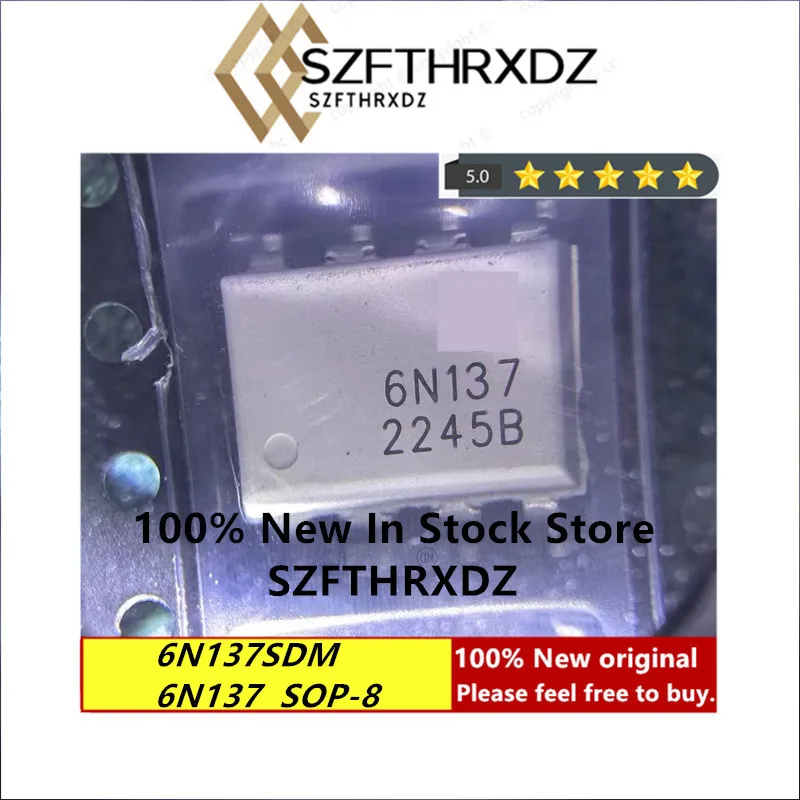 100% Новые оригинальные 6N137SDM SOP-8 6N137 SOP8 высокоскоростные 10 Мбит/с оптопары логических ворот