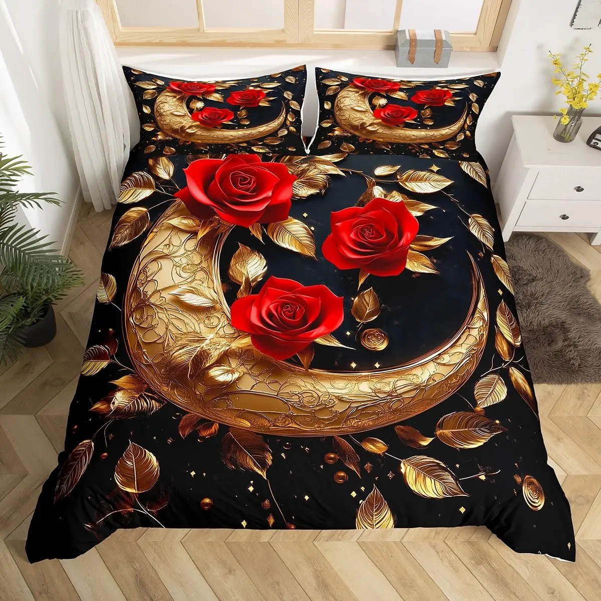 Пододеяльник с розовым цветочным принтом винтажный пододеяльник в форме