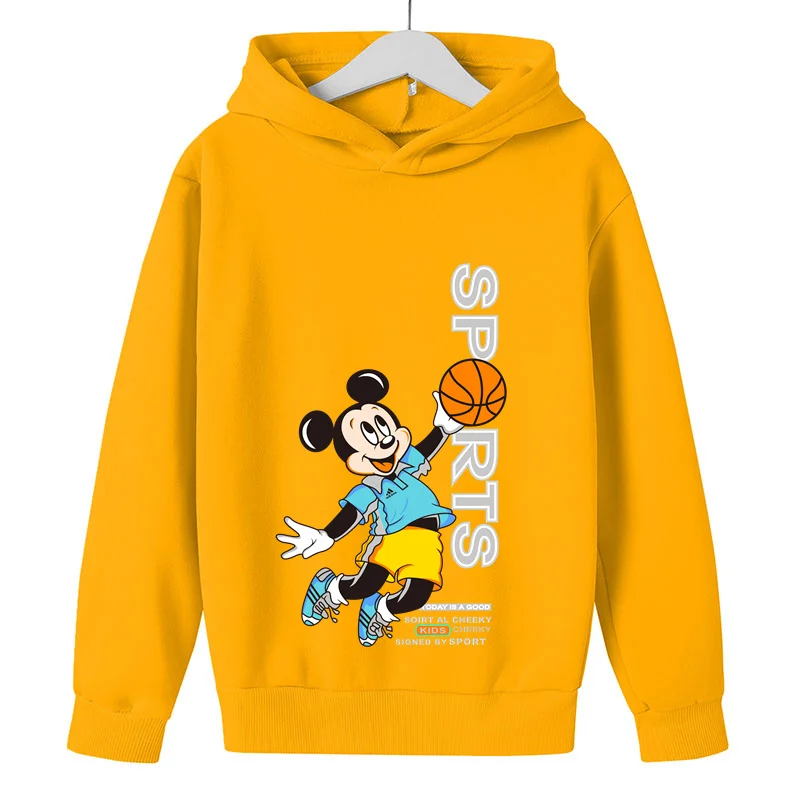 

Одежда для малышей Disney с Микки Маусом, детский костюм с героями мультфильмов, топы для девочек и мальчиков, осенне-весенние детские толстовк...