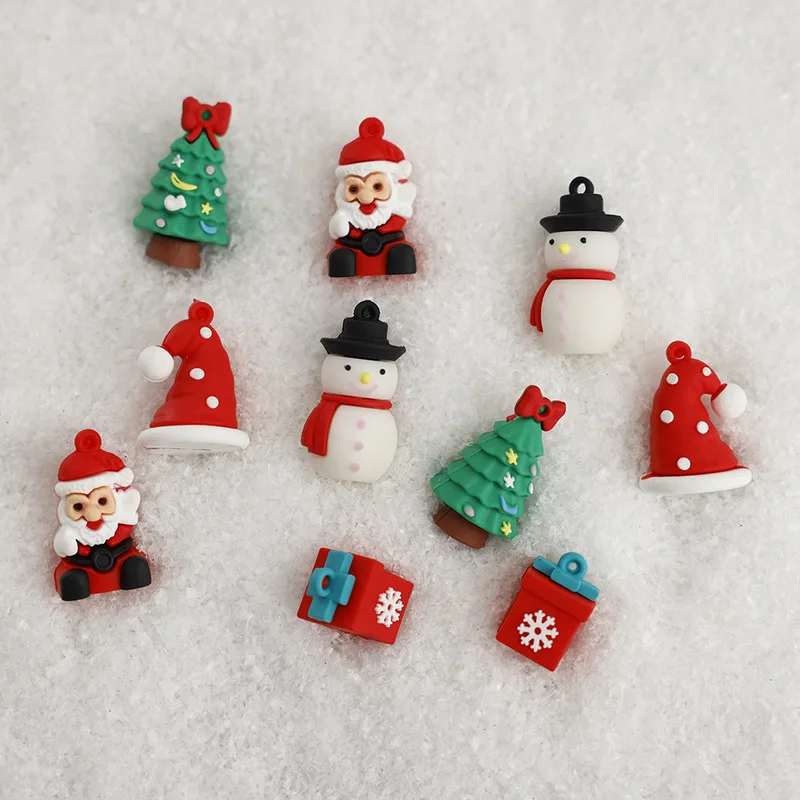 Christmas Series Keychain Pendant Pvc Soft Glue Santa Claus Diy Tree Modeling To Add Fun Holiday Elements