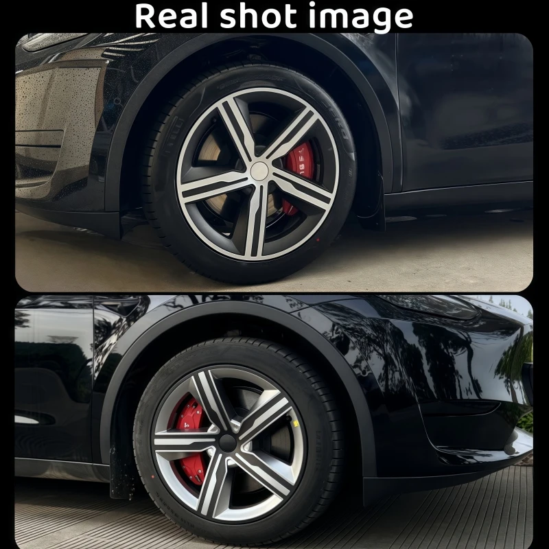Фото XINLIN 4 шт. 19-дюймовый чехол для Tesla Model Y Juniper 2025, сменная крышка ступицы колеса, полная крышка обода, аксессуары №5