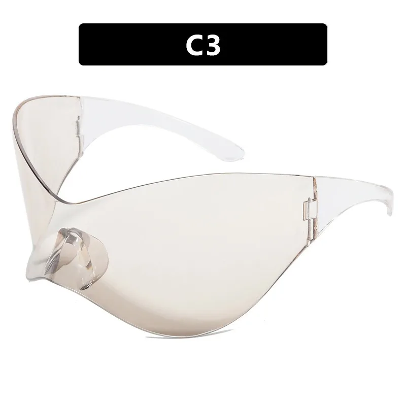 Новые Y2K модные цельные винтажные солнцезащитные очки большого размера в стиле