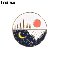 couple brooch sun moon metal badge men and women ins tide personality creative pin decoration women clothing accessories
