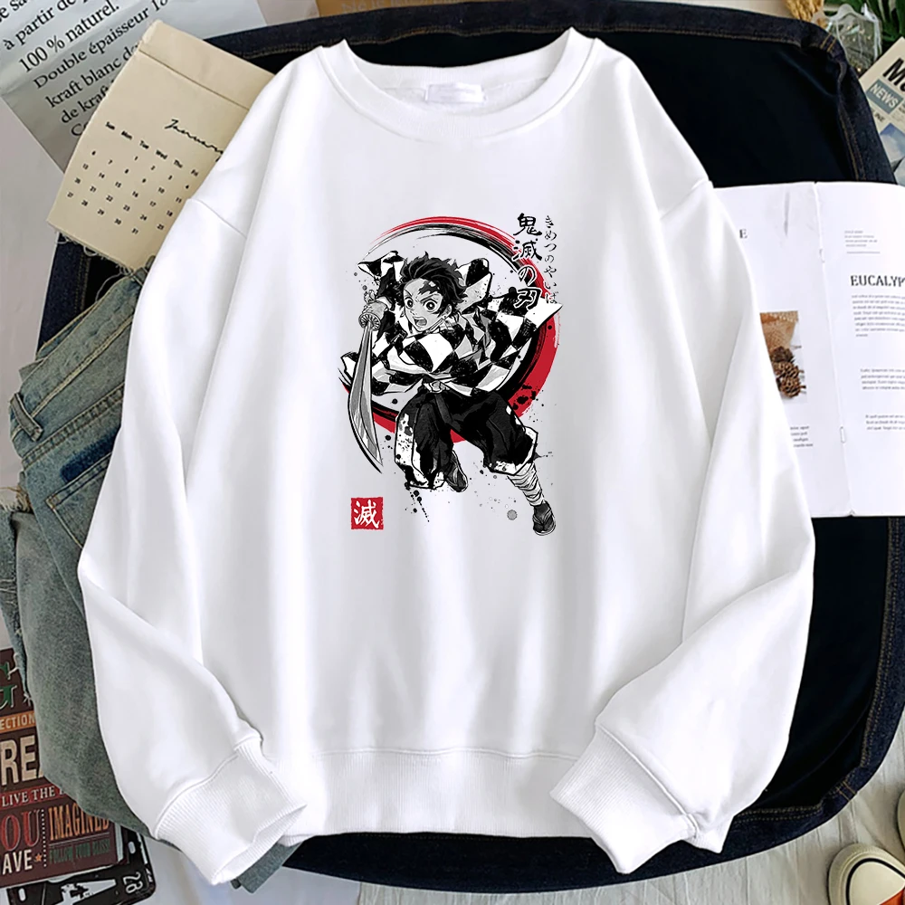 

Demon Slayer Tanjirou Mens Sweatshirts Comfortable Simple Hoodies Spring Autumn Streetwear Women Men Casual Street Pullovers