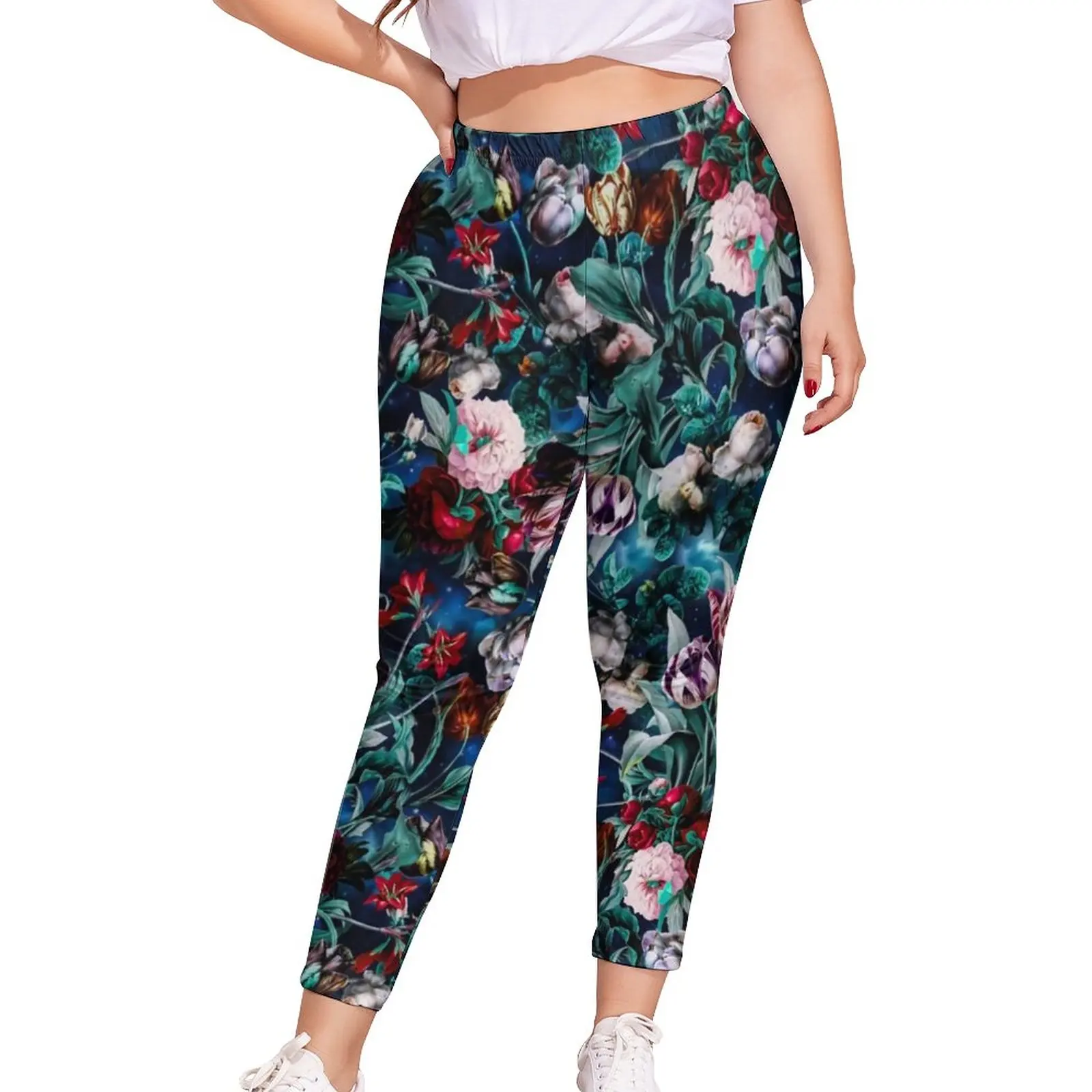 

Vintage Floral Leggings Night Forest Graphic Drawings Legging Novelty Teens Lift Sport Pants