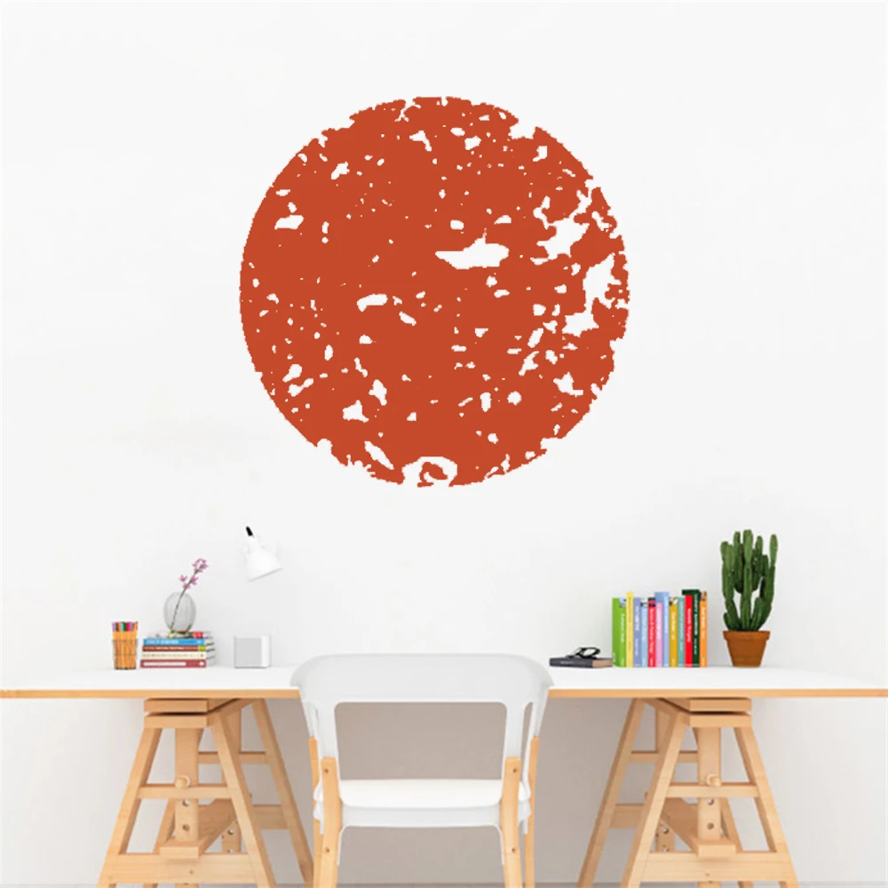 

Full Moon Wall Decals For Space Room Over Bed Abstract Circle Geometric Boho Decor Murals Removable Vinyl Stickers Poster HJ1105