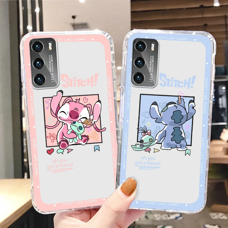 

Disney Stitch Cute Transparent Phone Case For Huawei P50 P40 P30 P20 Lite P Smart Z Pro Plus 2019 2021